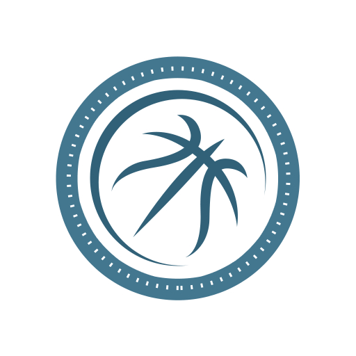 Light Blue Gray Minimalist Basketball Logo
