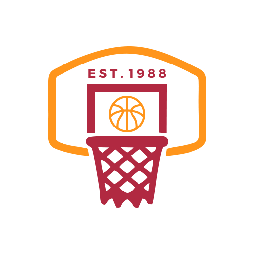 Bold Pink Hoop and Ball Basketball Logo