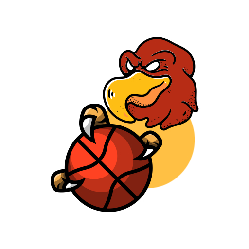 Red Team Mascot Basketball Logo