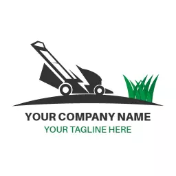 bold black outline lawn care logo