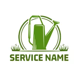 modern green service lawn care logo