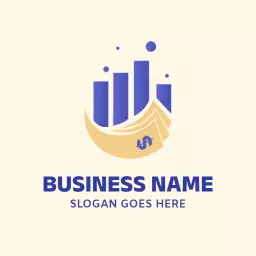 rising bar chart badge finance logo