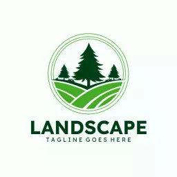 green symbol lawn care logo template