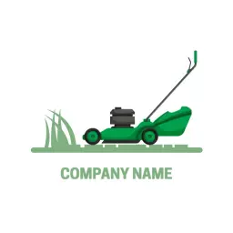 simple line art lawn care logo design