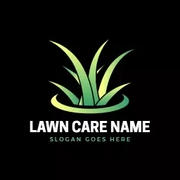 bright green illustration lawn care logo