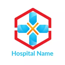 Gradient cross hospital logo