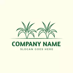 green grass shapes lawn care logo