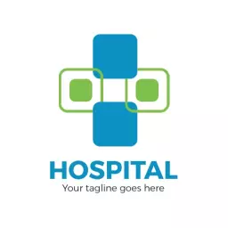 White minimal square design hospital logo