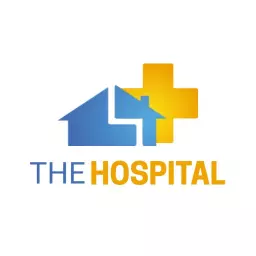 Minimalist yellow blue hospital logo