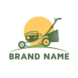 orange sun artwork lawn care logo