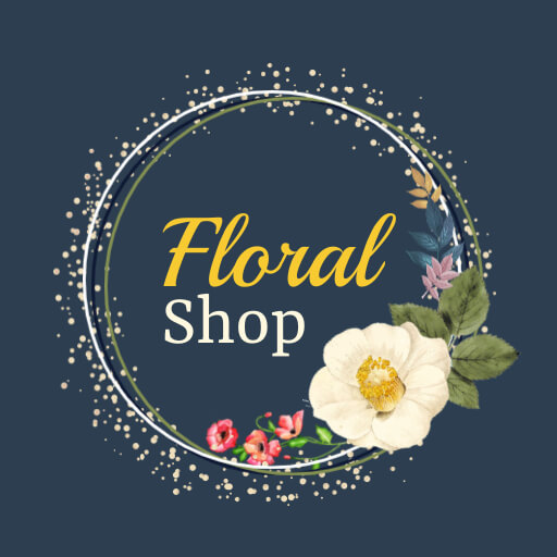 artistic florist logo design template with colorful, expressive floral illustrations