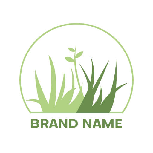 artistic green lawn care logo