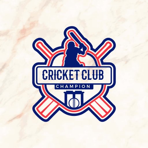 badge-style cricket logo design template featuring a classic shield shape