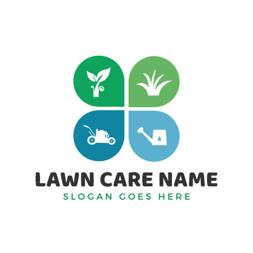 lawn care logo in creative abstract design