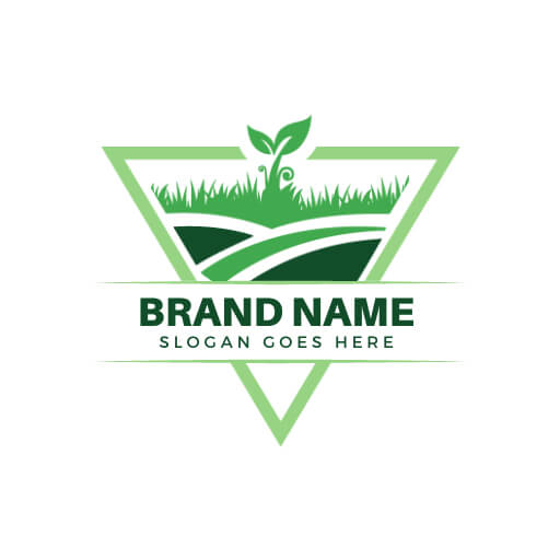 lawn care logo with abstract leaf shapes