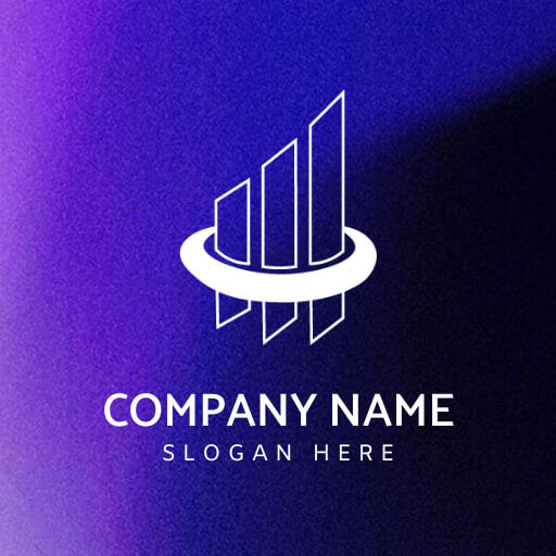 finance logo in effective gradient with bar icon