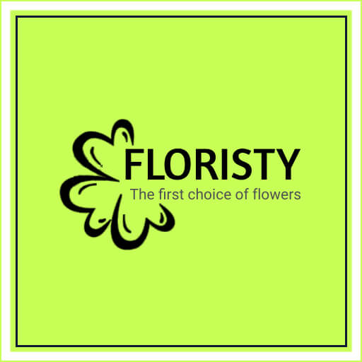 florist logo design template with a floral emblem on a radiant neon background