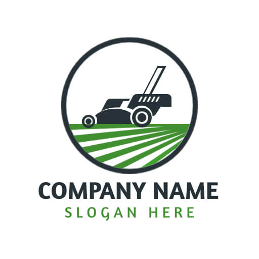 circular pattern lawn care logo