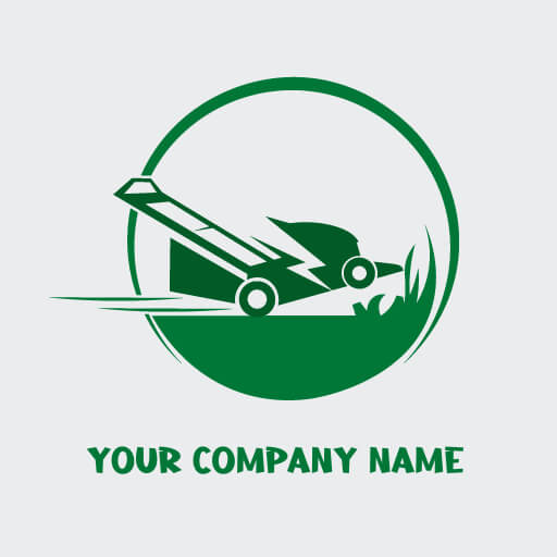 green abstract lawn care logo
