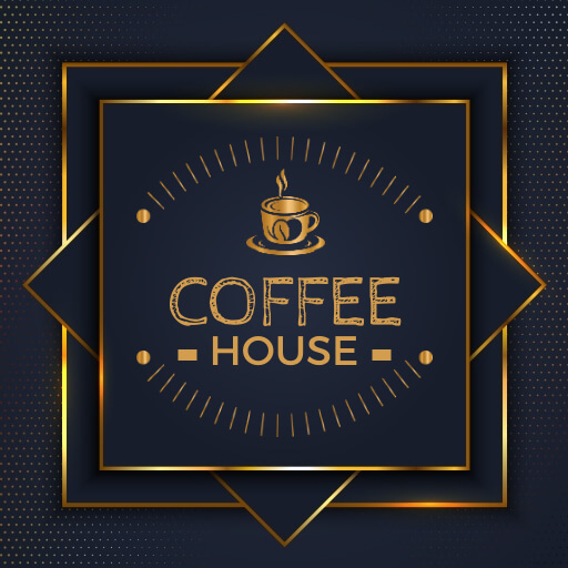 luxurious cafe logo template featuring elegant golden elements