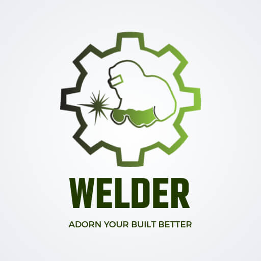 modern welding logo template featuring welder with a torch