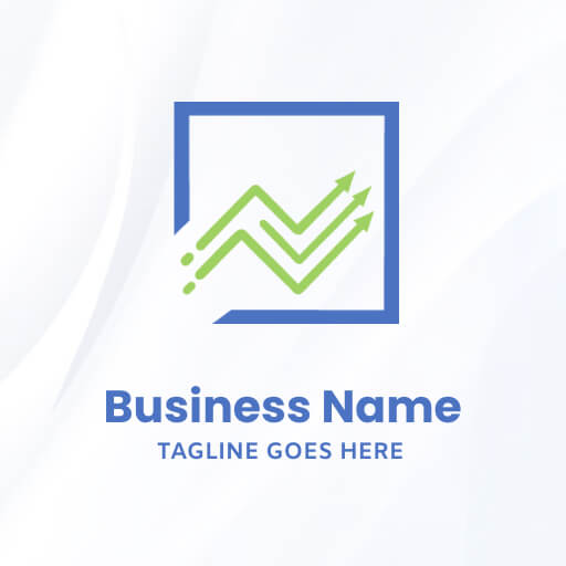 square pattern with up arrow icon minimal finance logo