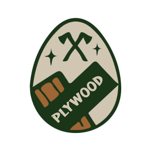 vintage carpentry logo template with illustration of wood texture and classic tool