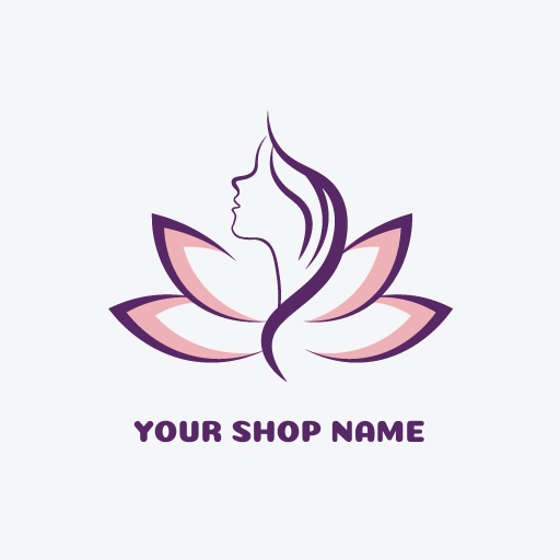 floral skin care logo design template featuring a single delicate flower