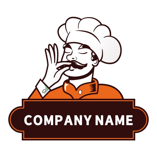 illustrative chef logo design template with chef figure