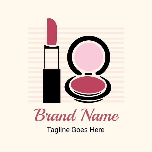 illustrative cosmetics Logo design template featuring lipstick