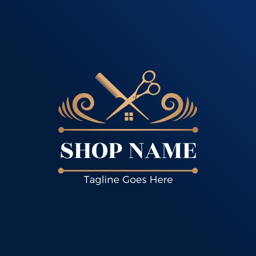 luxurious hairdresser logo design template featuring elegant scissors in a sleek  design
