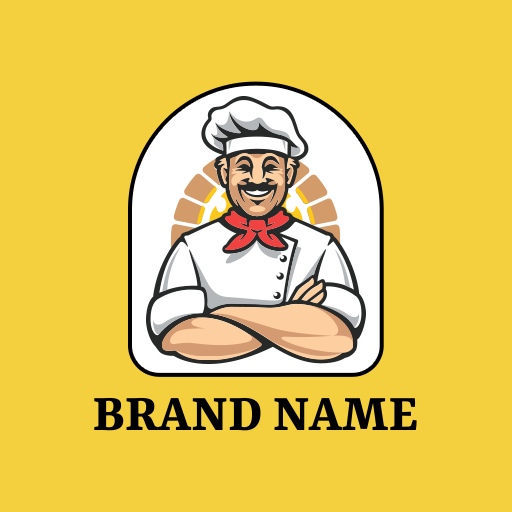 modern chef logo design template with a sleek chef figure