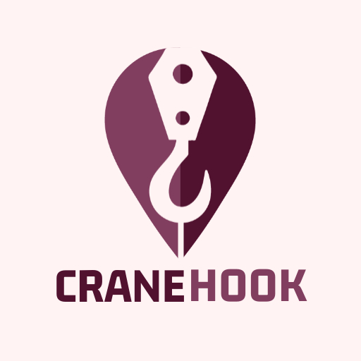 modern tow truck logo design template with a sleek hook icon