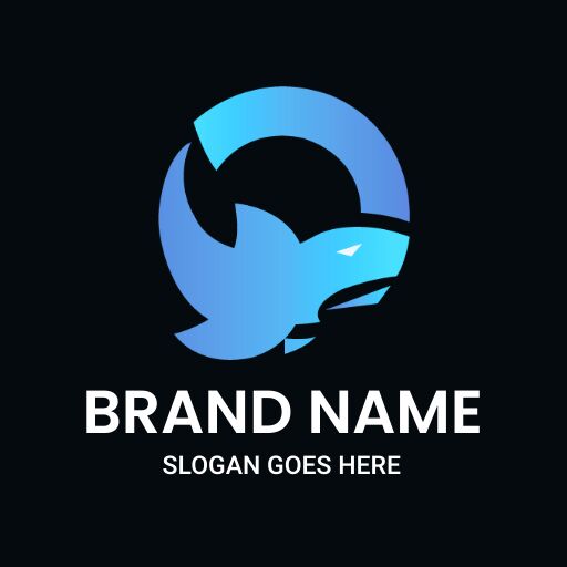 Abstract Shark Logo Design Template Featuring a Gradient Effect