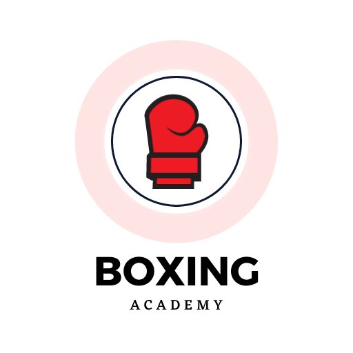Circular Boxing Logo Design Template Featuring a Red Boxing Glove