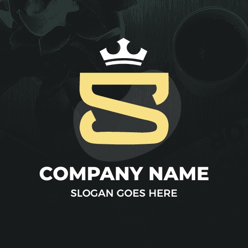 Elegant Crowned S Letter Logo Template With Dark Background
