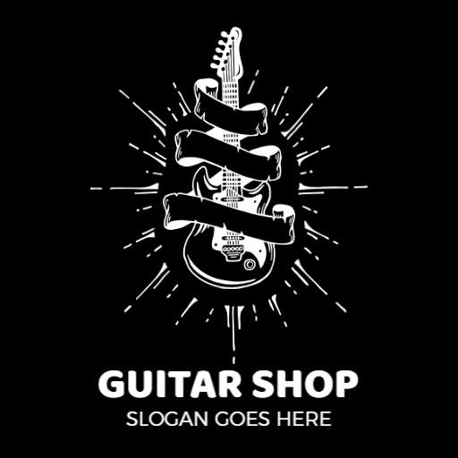Black classic skull guitar logo