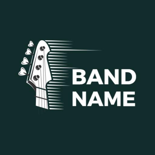 Bold green band guitar logo