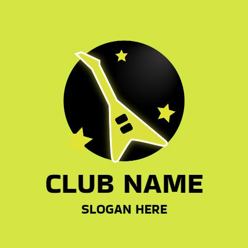Guitar logo design for bright club style 