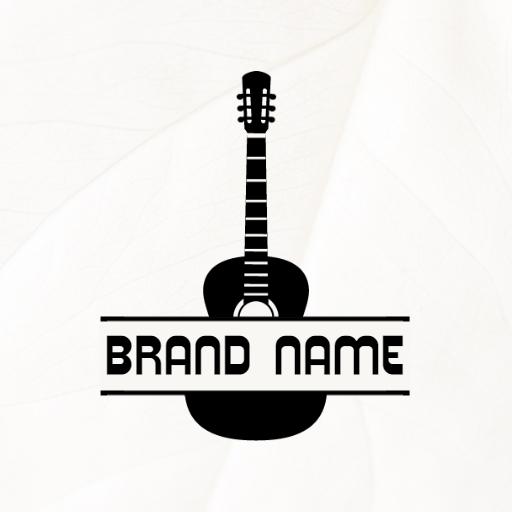 Elegant black brand mark guitar logo