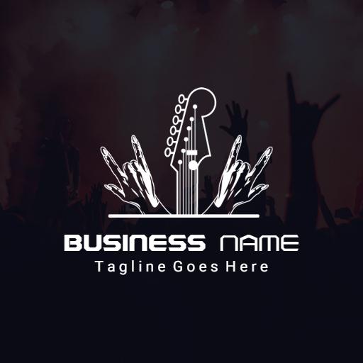 Dark rustic guitar textured emblem guitar logo