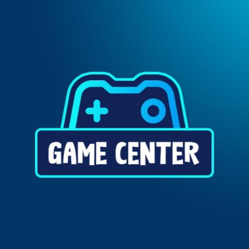 Glowing joystick interface video game logo design