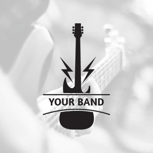 Light gray modern guitar logo