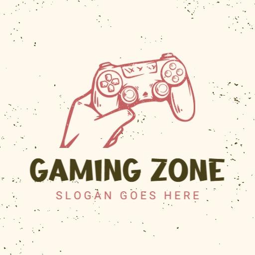 Minimal red outlined video game logo