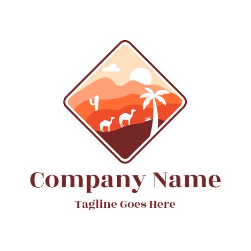 Square logo for desert orange style
