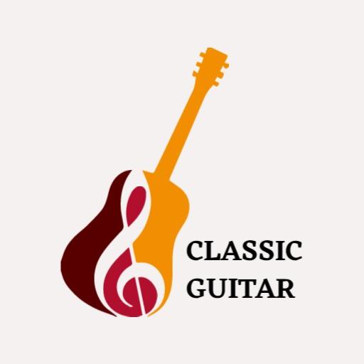 Red orange graphic icon guitar logo