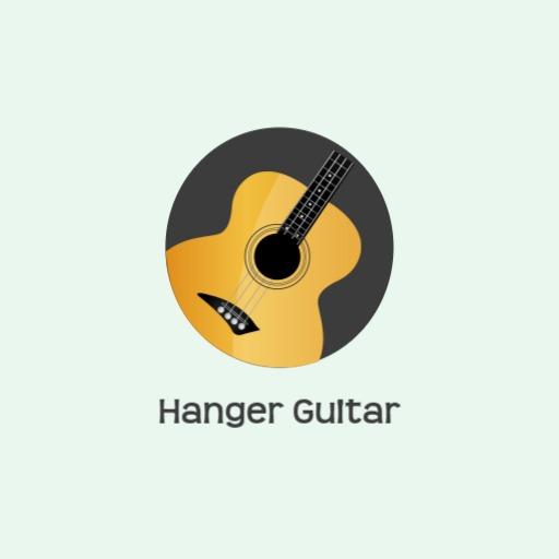 Guitar logo design in yellow guitar symbol