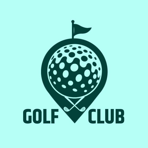 aqua blue golf logo design
