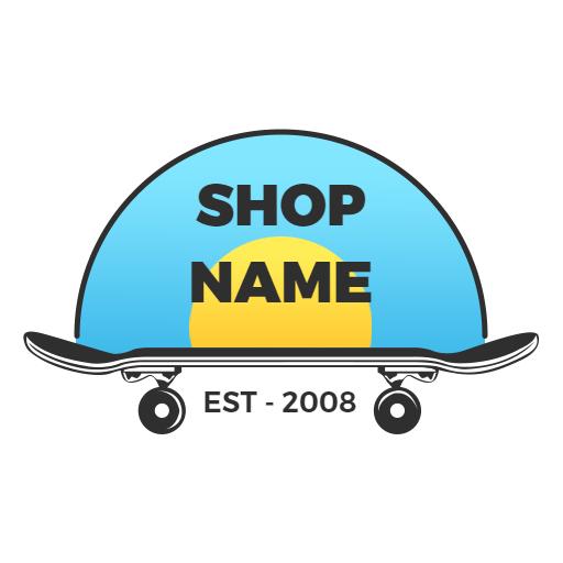 Vintage blue skateboarding logo