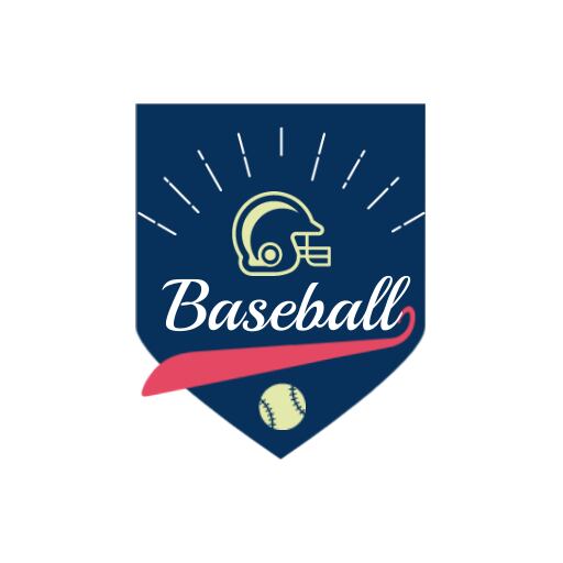 blue and white baseball logo design template